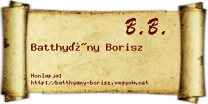 Batthyány Borisz névjegykártya